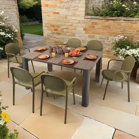 6-Seater Dining Set with Armchairs - Avocado image