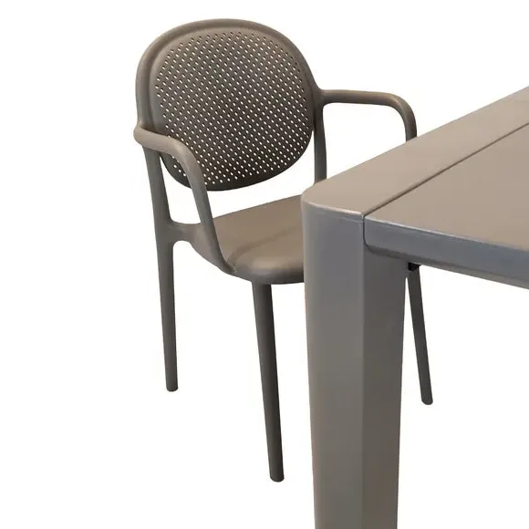 6-Seater Dining Set with Armchairs - Grey