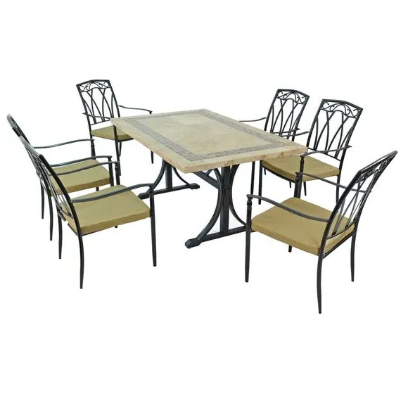 6-Seater Dining Set with Chairs - Multicolor image