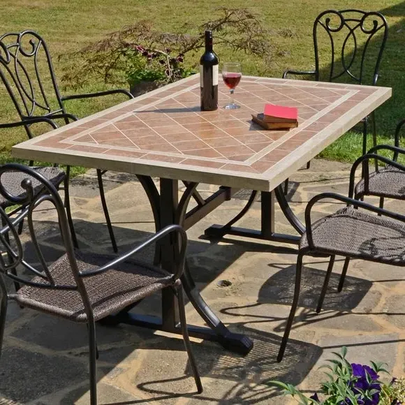 6-Seater Dining Set with Ornate Chairs - Steel