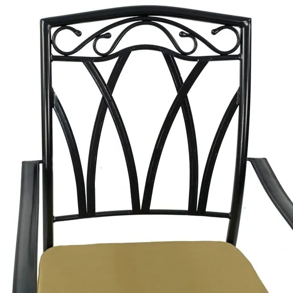 6-Seater Dining Set with Stacking Chairs - Black