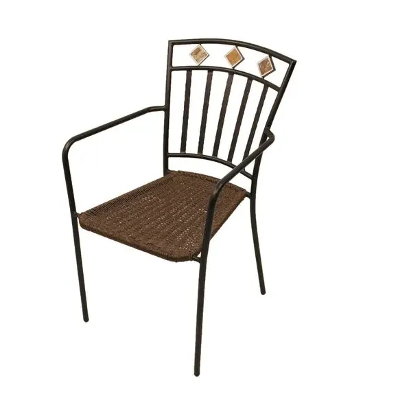 60cm Bistro Table Set with 2 Chairs - Black, Stone