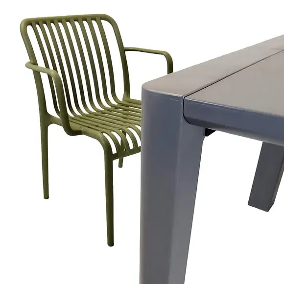 8-Seater Dining Set with Armchairs - Avocado