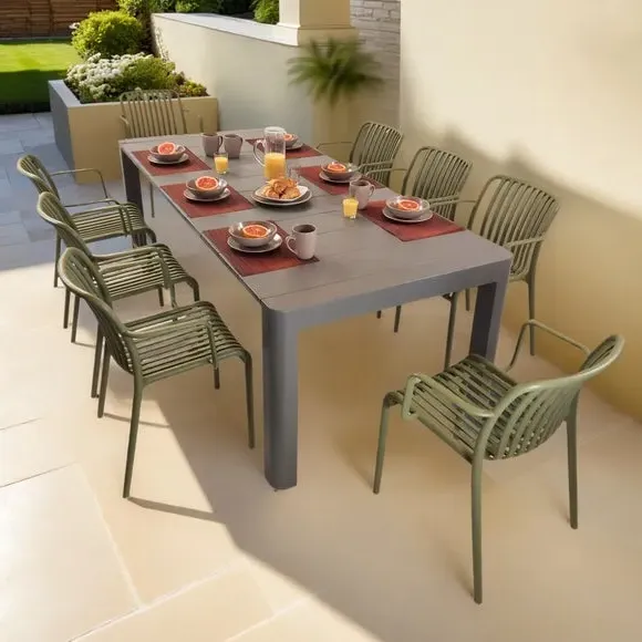 8-Seater Dining Set with Armchairs - Avocado image