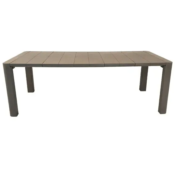 8-Seater Dining Set with Stackable Chairs - Grey