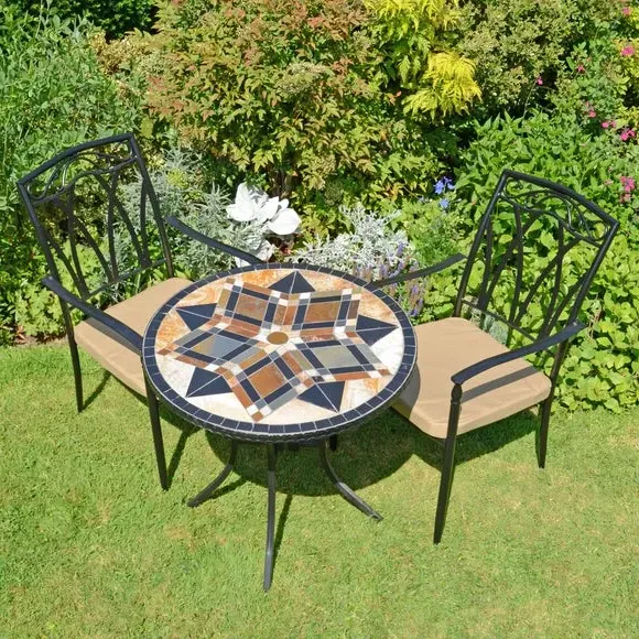 Bistro Table Set with 2 Chairs - Stone, Steel image