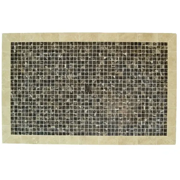 Dining Table with Mosaic Top - Natural, Stone