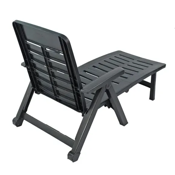 Foldable Sun Lounger - White, Polypropylene