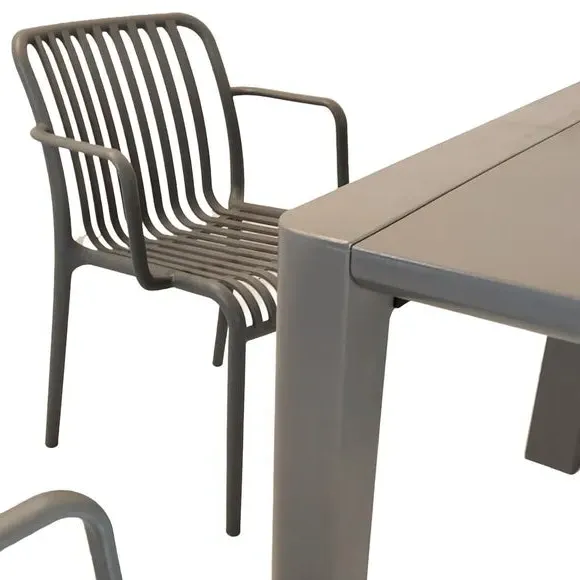 Rectangular Dining Set with 6 Chairs - Grey