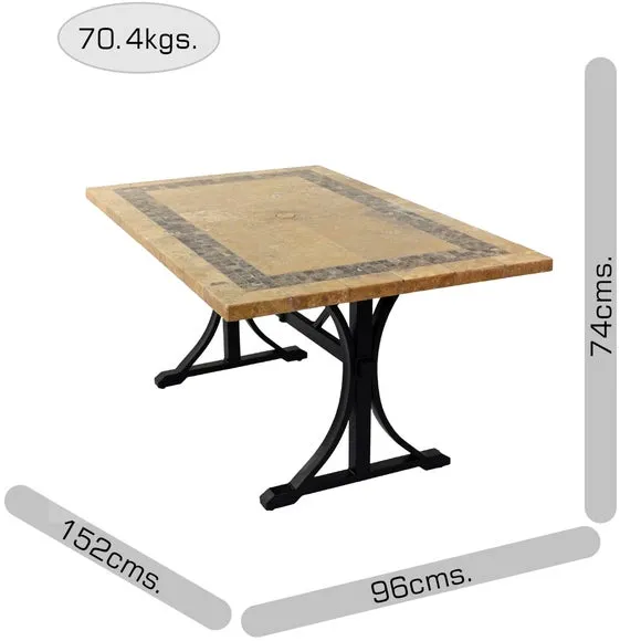 Rectangular Dining Table - Brown, Marble