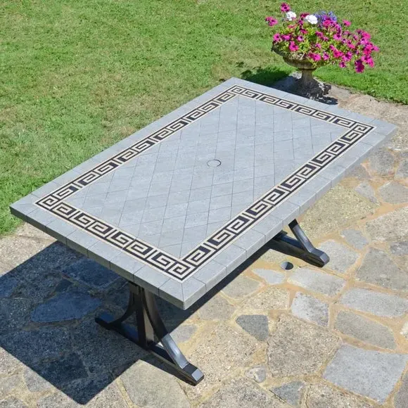 Rectangular Dining Table - Grey, Ceramic