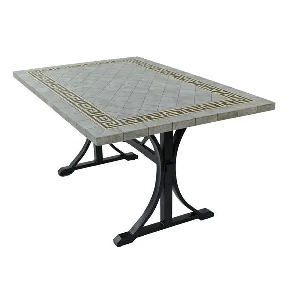Rectangular Dining Table - Grey, Ceramic