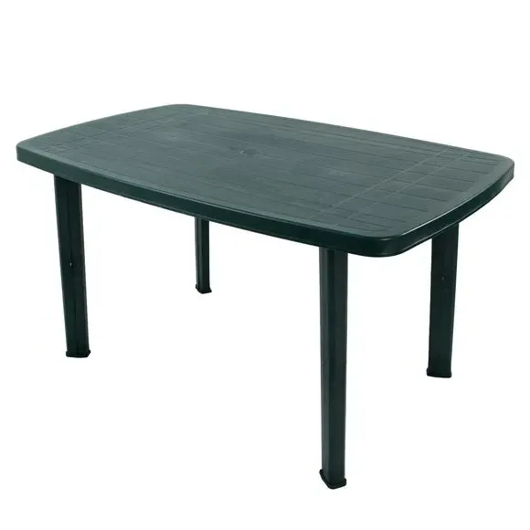 Rectangular Patio Table - Dark Green, Resin