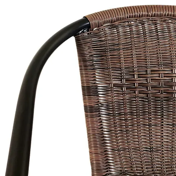 Round Bistro Set with 2 Chairs - Multicolor Tile