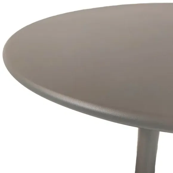 Round Dining Set with 4 Armchairs - Black, Steel