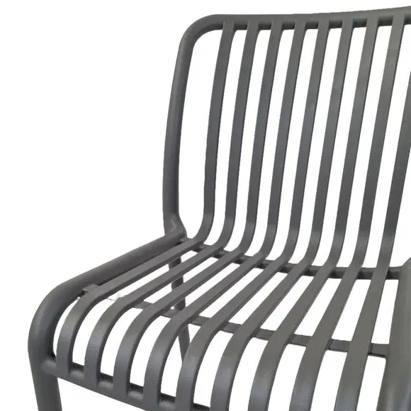 Round Dining Set with 4 Chairs - Grey, Steel