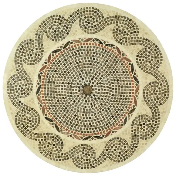 Round Dining Table with Mosaic - Natural Stone