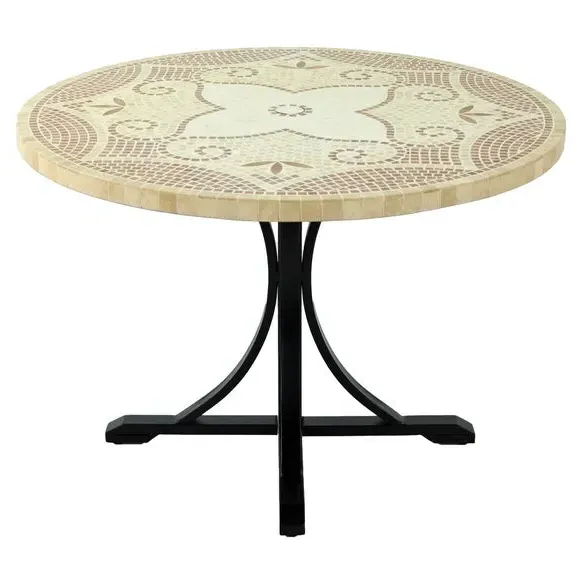 Round Dining Table with Mosaic - Natural, Stone