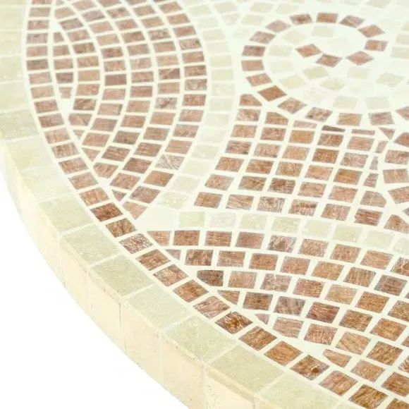 Round Dining Table with Mosaic - Natural, Stone