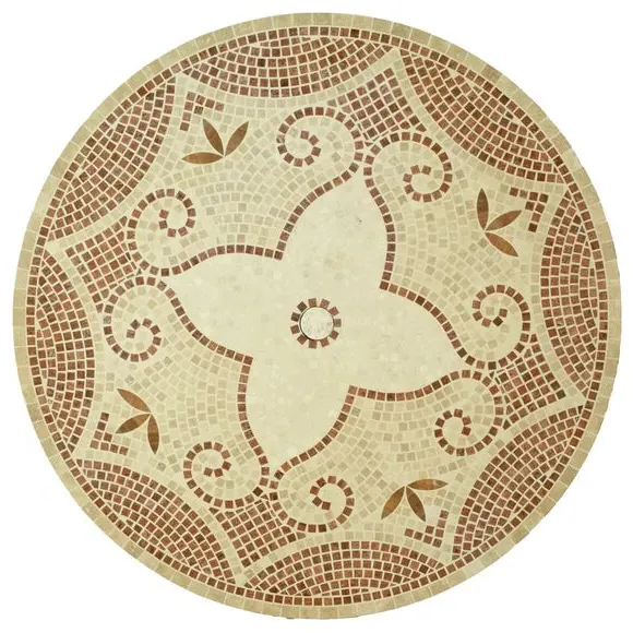 Round Dining Table with Mosaic - Natural, Stone
