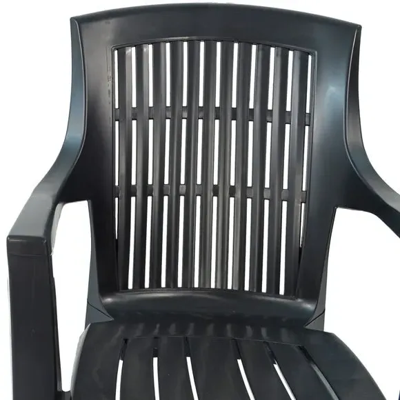 Round Patio Table with 4 Chairs - Anthracite