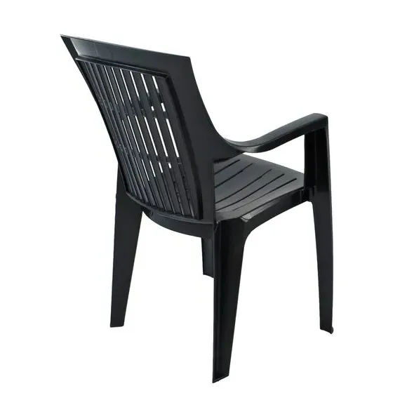 Round Patio Table with 4 Chairs - Anthracite