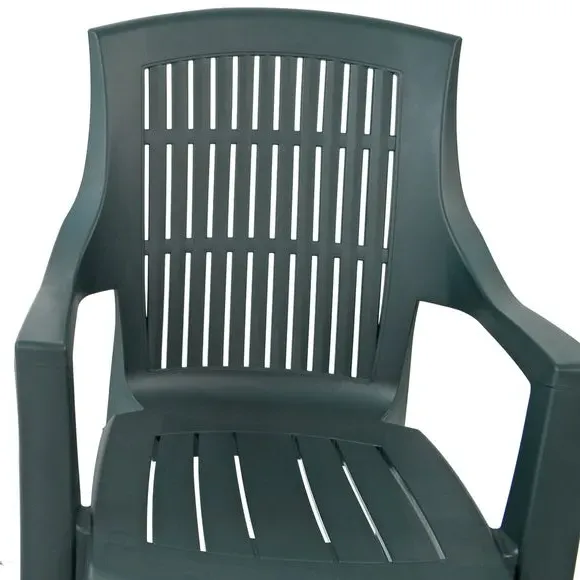 Round Patio Table with 4 Chairs - Dark Green