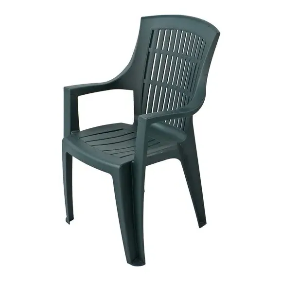 Round Patio Table with 4 Chairs - Dark Green