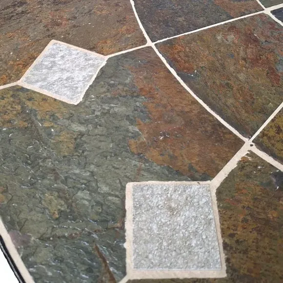 Round Patio Table with Parasol Hole - Stone Top
