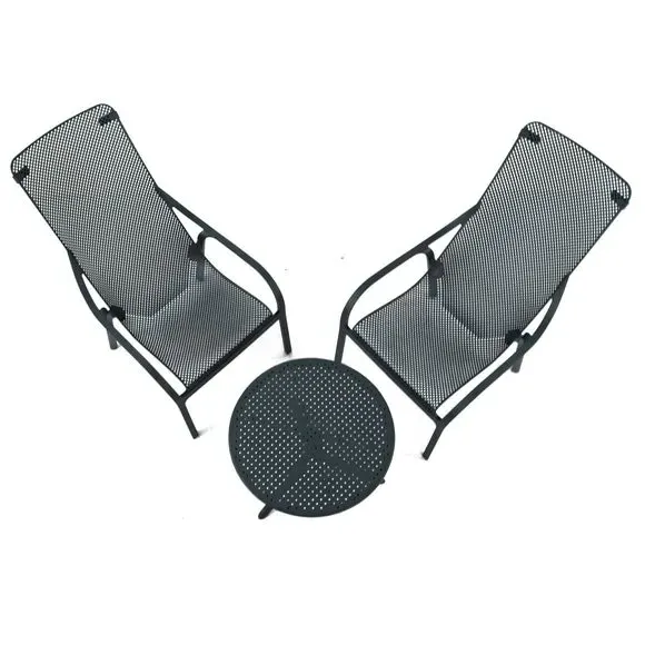 Round Table with 2 Lounge Chairs - Anthracite