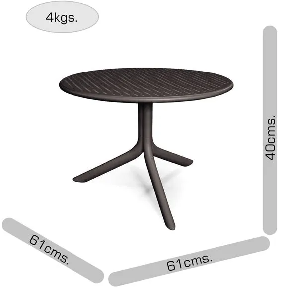 Round Table with 2 Lounge Chairs - Anthracite