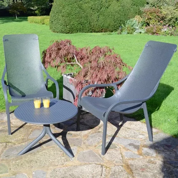 Round Table with 2 Lounge Chairs - Anthracite image
