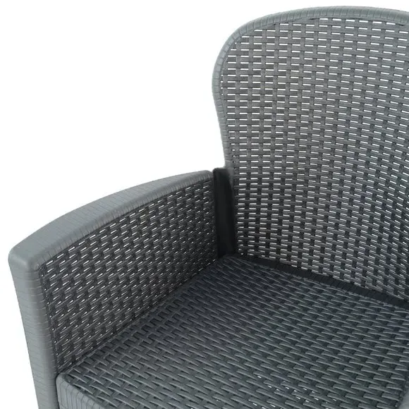 Set of 2 Chairs with Seat Pads - Grey, Polypropylene