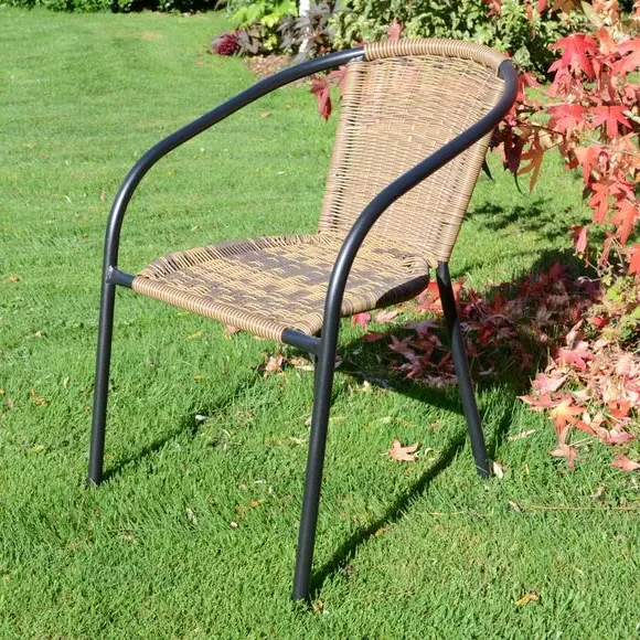 Set of 2 Dining Chairs - Brown, Rattan image