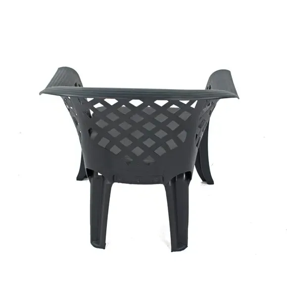 Set of 2 Stackable Chairs - Anthracite, Plastic