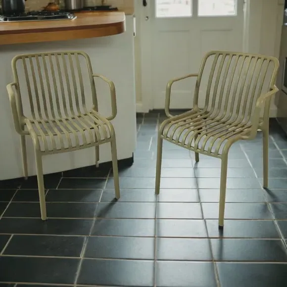 Set of 2 Stackable Chairs - Avocado, Polypropylene