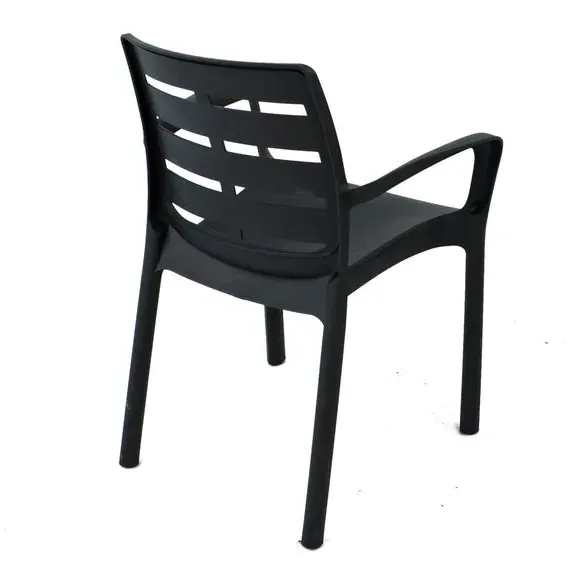 Set of 2 Stackable Chairs - Grey, Polypropylene