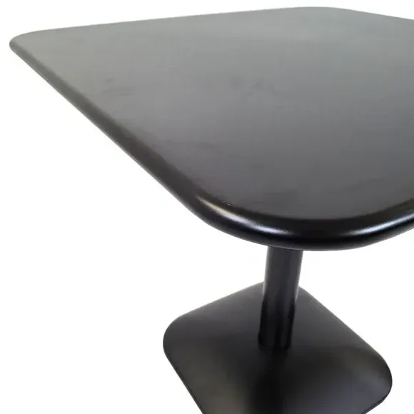 Square Dining Set with 4 Armchairs - Black, Steel