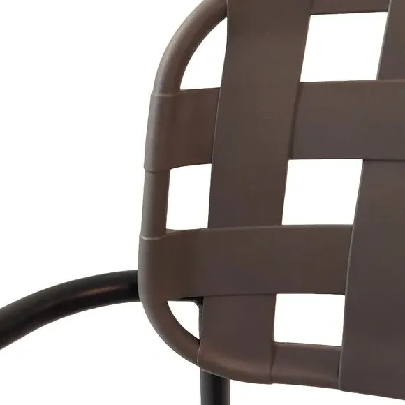 Square Dining Set with 4 Armchairs - Black, Steel