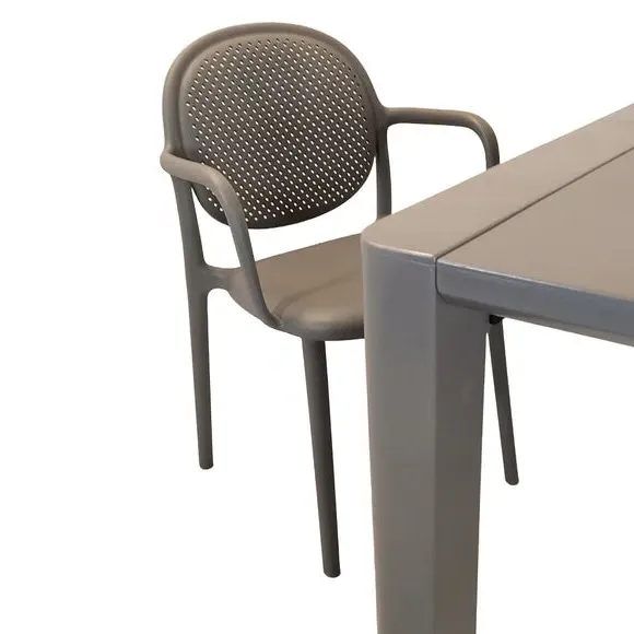 Square Dining Set with 4 Chairs - Grey