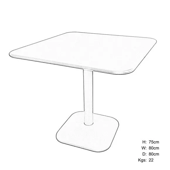 Square Dining Set with 4 Chairs - Grey, Steel