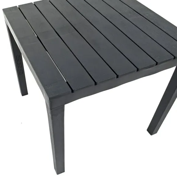 Square Dining Table - Grey, Polypropylene