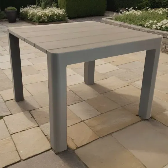 Square Dining Table - Grey, Polypropylene