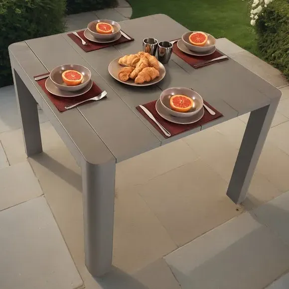 Square Dining Table - Grey, Polypropylene image