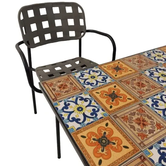 Square Patio Table Set with 4 Chairs - Multicolor