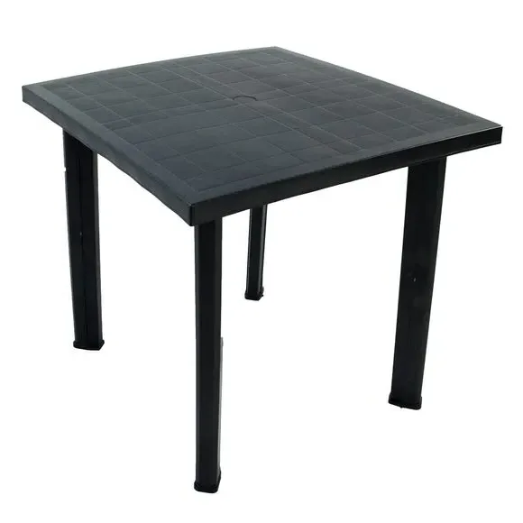 Square Patio Table with 4 Chairs - Anthracite, Resin