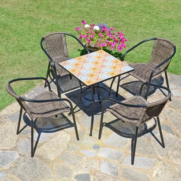 Square Patio Table with 4 Chairs - Multicolor image