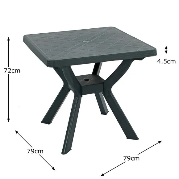 Storage Table with Compartment - Green, Polypropylene