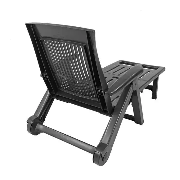 Wheeled Lounger with Wheels - Dark Green, Polypropylene