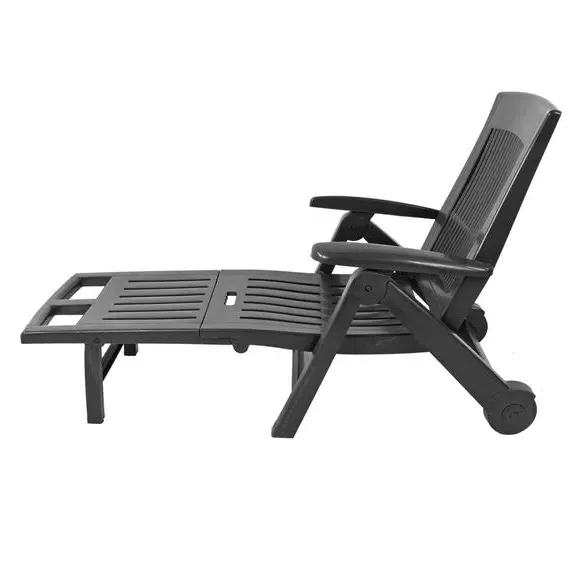 Wheeled Lounger with Wheels - White, Polypropylene